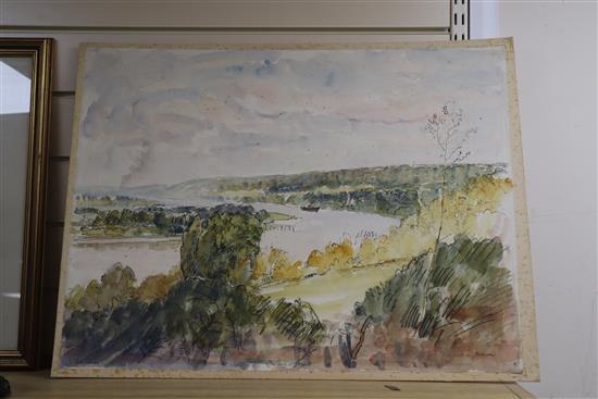 Paul Ayshford Lord Methuen (1886-1974) three watercolour and ink landscapes;
